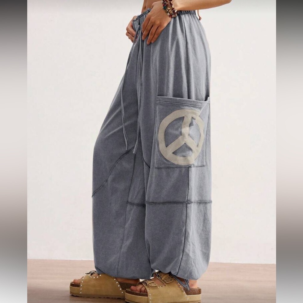 Casual Gray Wide-Leg Pants
